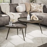Hoyz Collection - Salontafel Organic Driehoekig Set Van 2 - Brons Liquid Metal