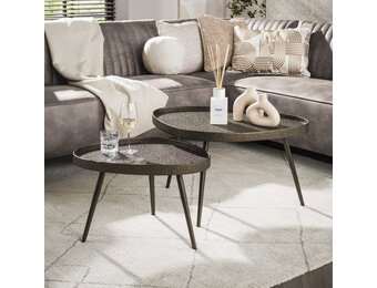 Hoyz Collection - Salontafel Contour Driehoekig Set Van 2 - Brons Liquid Metal