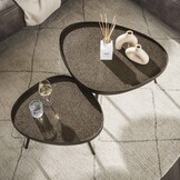 Hoyz Collection - Salontafel Organic Driehoekig Set Van 2 - Brons Liquid Metal