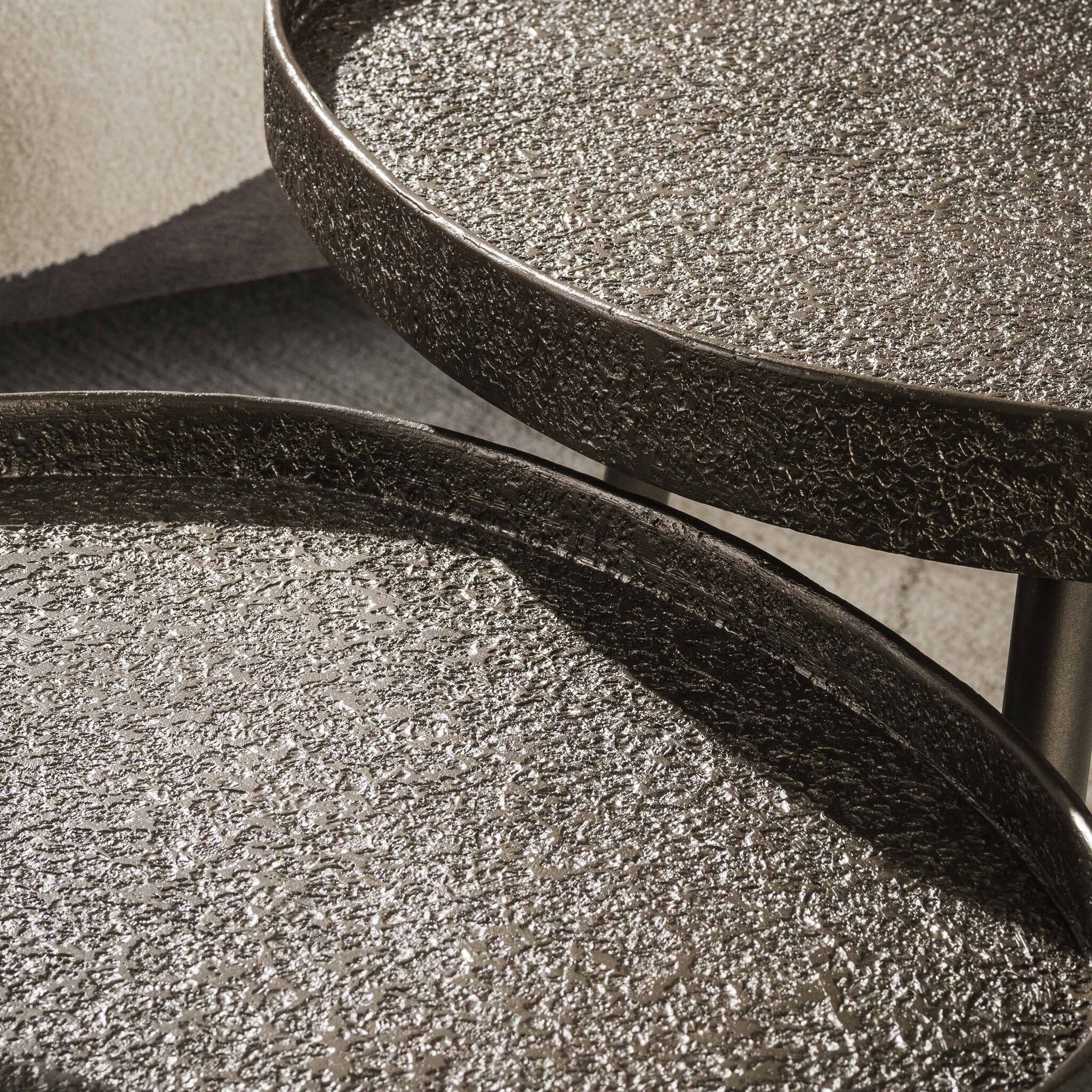 Hoyz Collection - Salontafel Organic Driehoekig Set Van 2 - Brons Liquid Metal