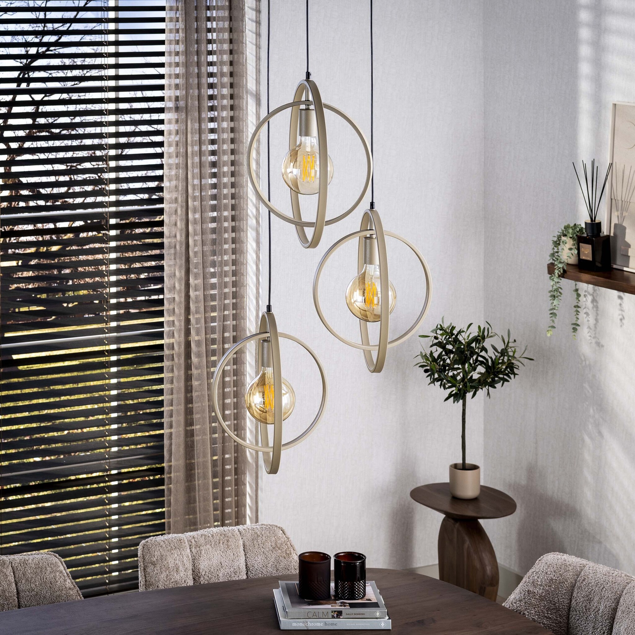 Hoyz Collection - Hanglamp Turn Around Getrapt 3-lichts - Beige