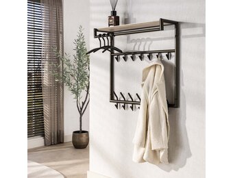 Hoyz Collection - Kapstok Terra Hoog 3x7 Haken - Melamine Travertine