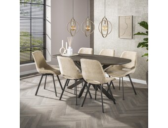 Hoyz Collection - Eettafel Bronvik Deens Ovaal 180cm - Brons Liquid Metal