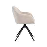 LABEL51 - Eetkamerstoel Fiby - Beige - 62x60x80cm - Set van 2
