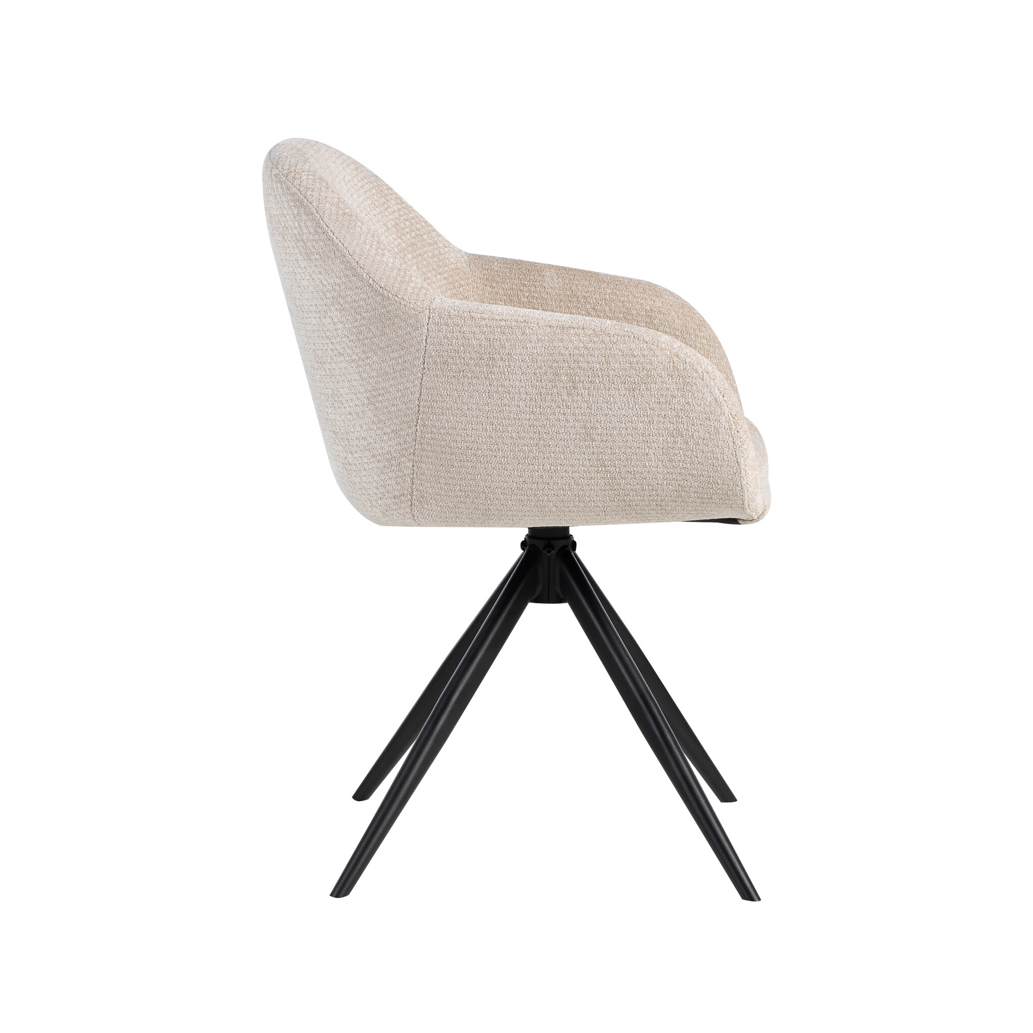 LABEL51 - Eetkamerstoel Fiby - Beige - 62x60x80cm - Set van 2