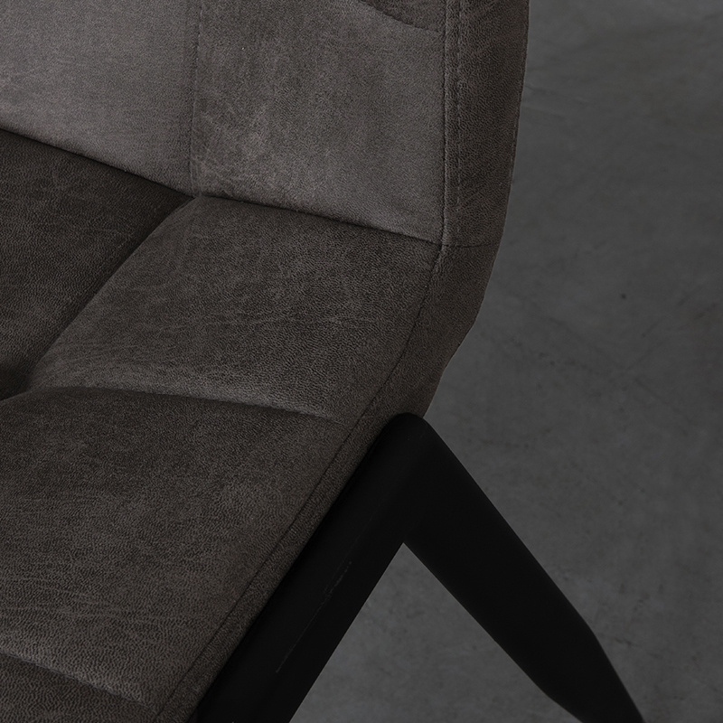 LABEL51 Eetkamerstoel Noor - Antraciet - 60x84x41 cm - Set van 2