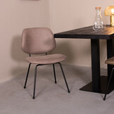 LABEL51 Eetkamerstoel Bello - Taupe - 47x82x58 cm - Set van 2