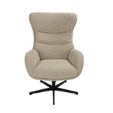 LABEL51 Fauteuil Malmo - Naturel - Incl. Hocker - 75x82x108 cm