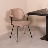 LABEL51 Eetkamerstoel Rivano - Taupe - 62x82x58 cm - Set van 2