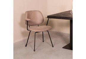 LABEL51 Eetkamerstoel Rivano - Taupe - 62x82x58 cm - Set van 2
