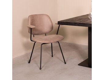 LABEL51 Eetkamerstoel Rivano - Taupe - 62x82x58 cm - Set van 2