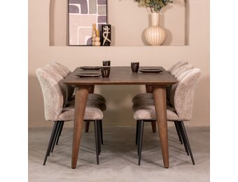 LABEL51 Eetkamertafel Fly - Espresso - 160x90x76 cm