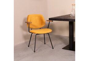 LABEL51 Eetkamerstoel Gastron - Oker - 65x82x58 cm - Set van 2