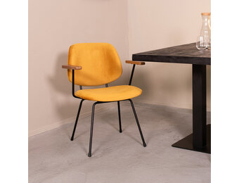 LABEL51 Eetkamerstoel Gastron - Oker - 65x82x58 cm - Set van 2