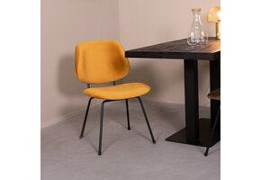 LABEL51 Eetkamerstoel Bello - Oker - 48x82x58 cm - Set van 2