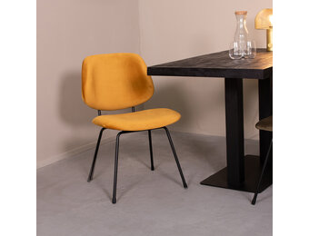 LABEL51 Eetkamerstoel Bello - Oker - 48x82x58 cm - Set van 2