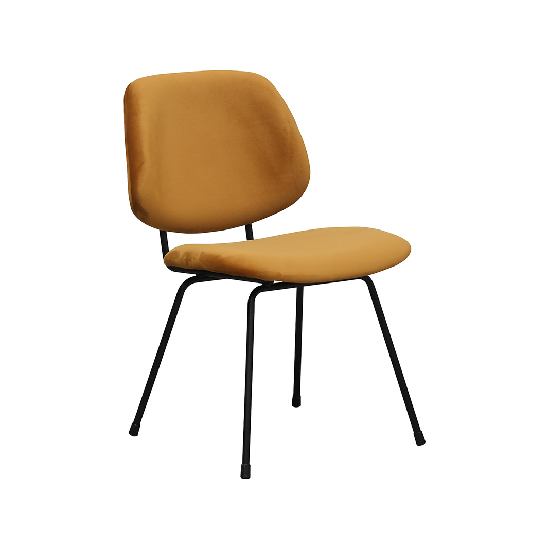 LABEL51 - Eetkamerstoel Bello - Oker - 58x47x82cm - Set van 2