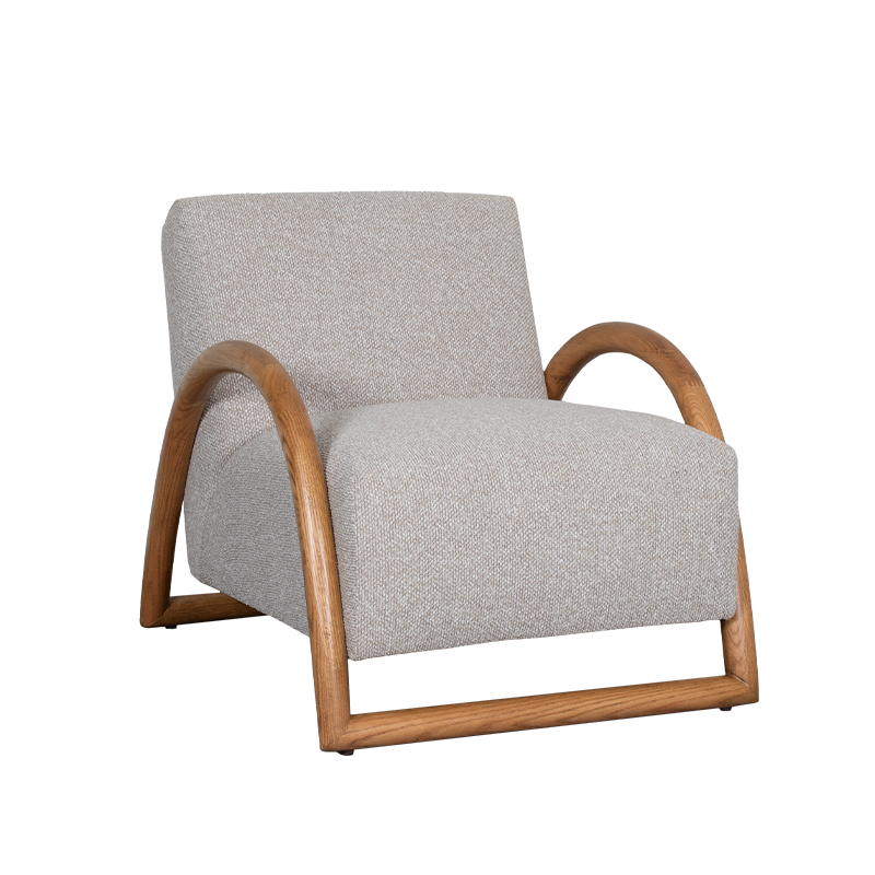 LABEL51 Fauteuil Viggo - Naturel - Naturel Houten Frame - 70x90x74 cm