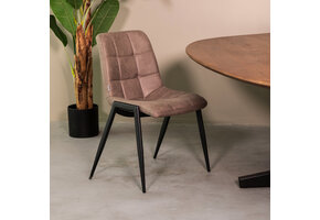 LABEL51 Eetkamerstoel Noor - Taupe - 51x84x41 cm - Set van 2