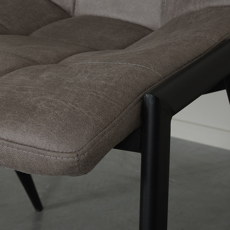 LABEL51 - Eetkamerstoel Noor - Taupe - 41x51x84cm - Set van 2