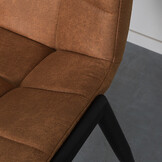 LABEL51 Eetkamerstoel Noor - Cognac - 51x84x41 cm - Set van 2