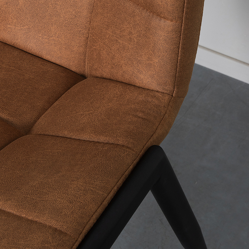 LABEL51 Eetkamerstoel Noor - Cognac - 51x84x41 cm - Set van 2