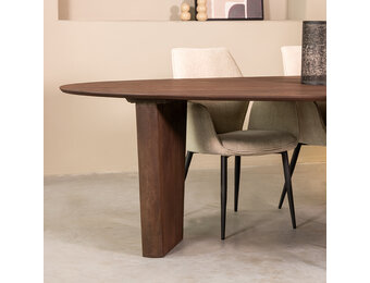 LABEL51 Eetkamertafel Wow - Espresso - Organisch - 240x110x75 cm