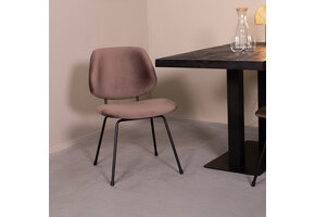 LABEL51 Eetkamerstoel Bello - Taupe - 48x82x58 cm - Set van 2