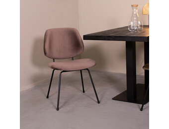 LABEL51 Eetkamerstoel Bello - Taupe - 48x82x58 cm - Set van 2