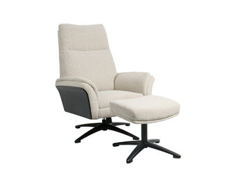 LABEL51 Fauteuil Zenza + Hocker - Naturel - 76x91x109 cm