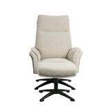 LABEL51 Fauteuil Zenza + Hocker - Naturel - 76x91x109 cm