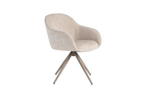 LABEL51 Eetkamerstoel Fiby - Naturel - 60x80x62 cm - Set van 2