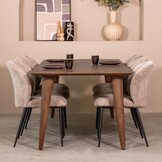 LABEL51 Eetkamertafel Fly - Espresso - 220x100x76 cm