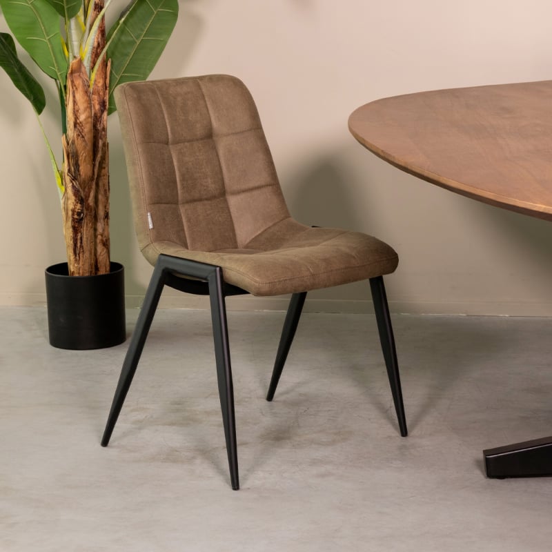 LABEL51 Eetkamerstoel Noor - Moss - 51x84x41 cm - Set van 2