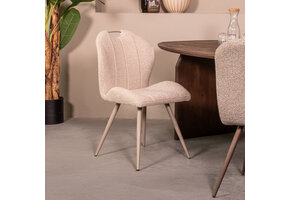LABEL51 - Eetkamerstoel Silly - Beige - 62x51x88cm - Set van 2