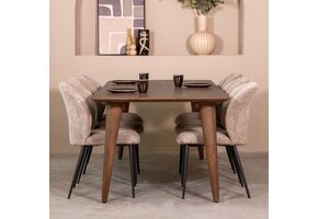 LABEL51 Eetkamertafel Fly - Espresso - 190x100x76 cm