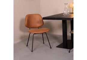 LABEL51 Eetkamerstoel Bello - Cognac - 62x82x58 cm - Set van 2