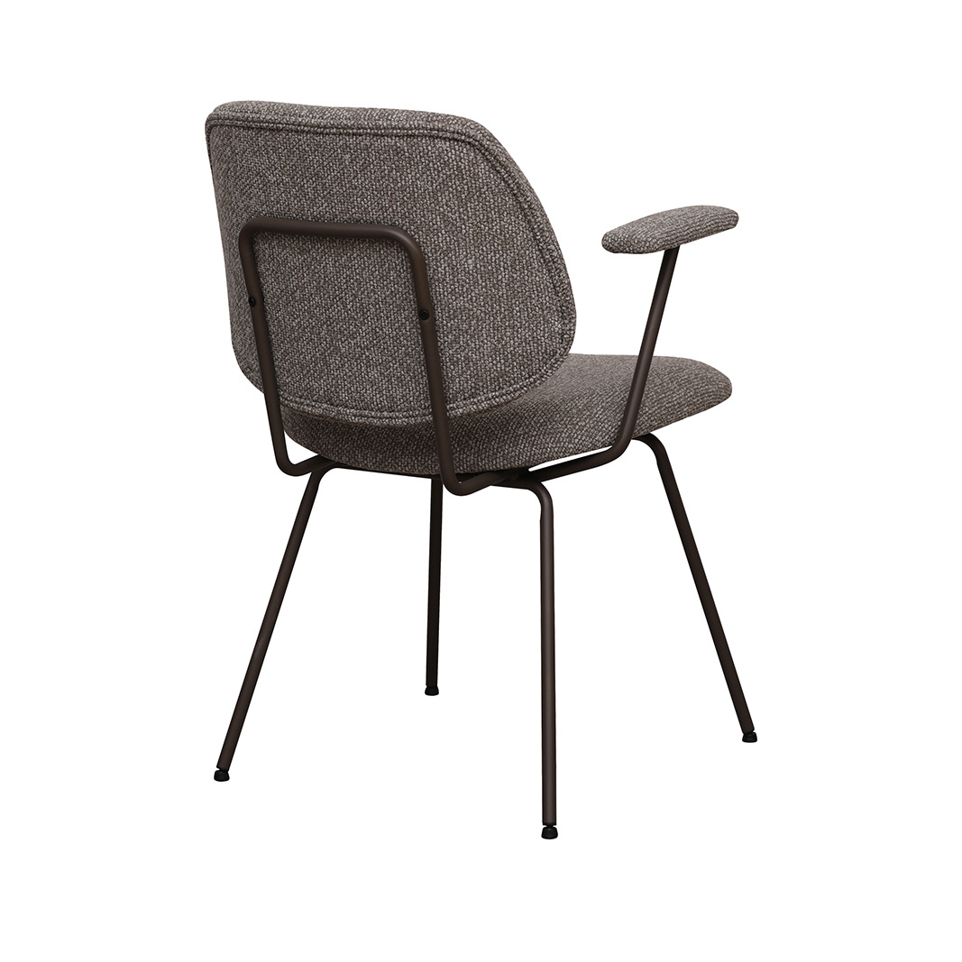 LABEL51 - Eetkamerstoel Loreto - Grijs - 59x59x82cm - Set van 2