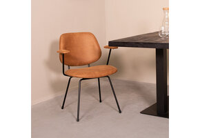 LABEL51 Eetkamerstoel Rivano - Cognac - 62x82x58 cm - Set van 2