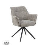 LABEL51 - Eetkamerstoel Kimora - Grijs - 66x65x86cm - Set van 2