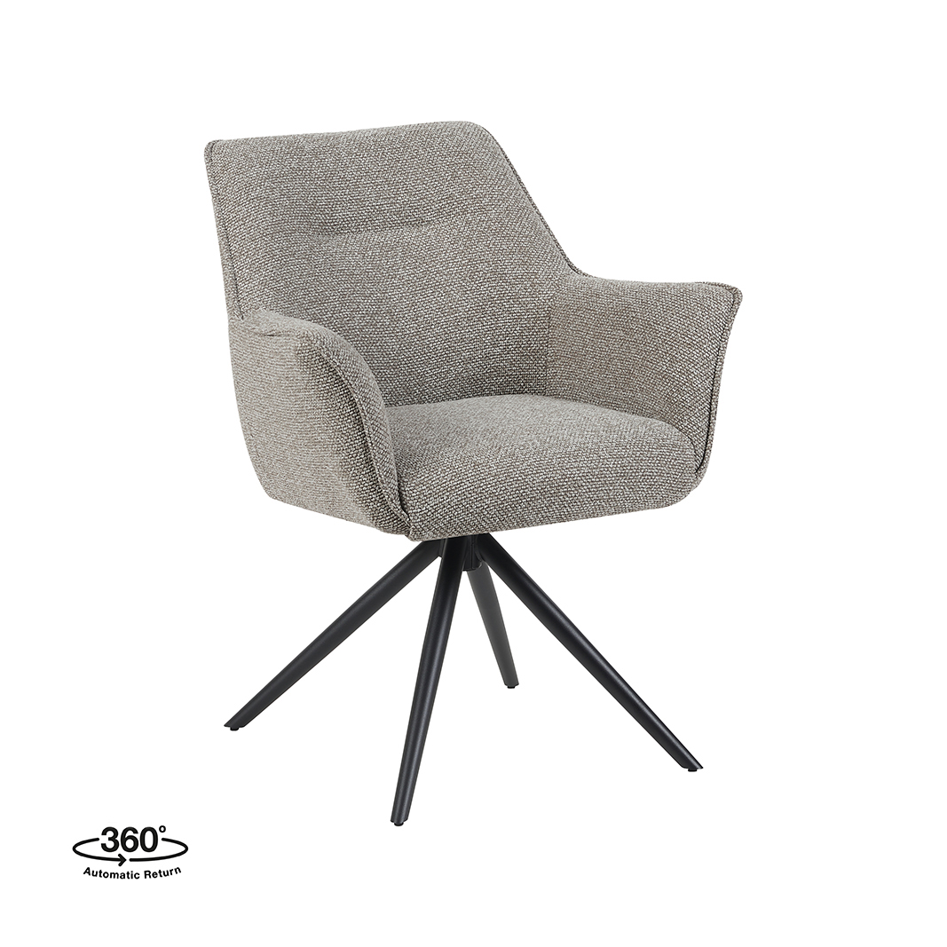 LABEL51 - Eetkamerstoel Kimora - Grijs - 66x65x86cm - Set van 2
