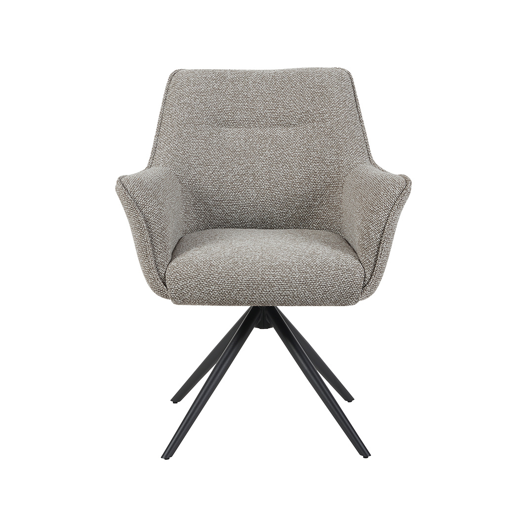 LABEL51 - Eetkamerstoel Kimora - Grijs - 66x65x86cm - Set van 2