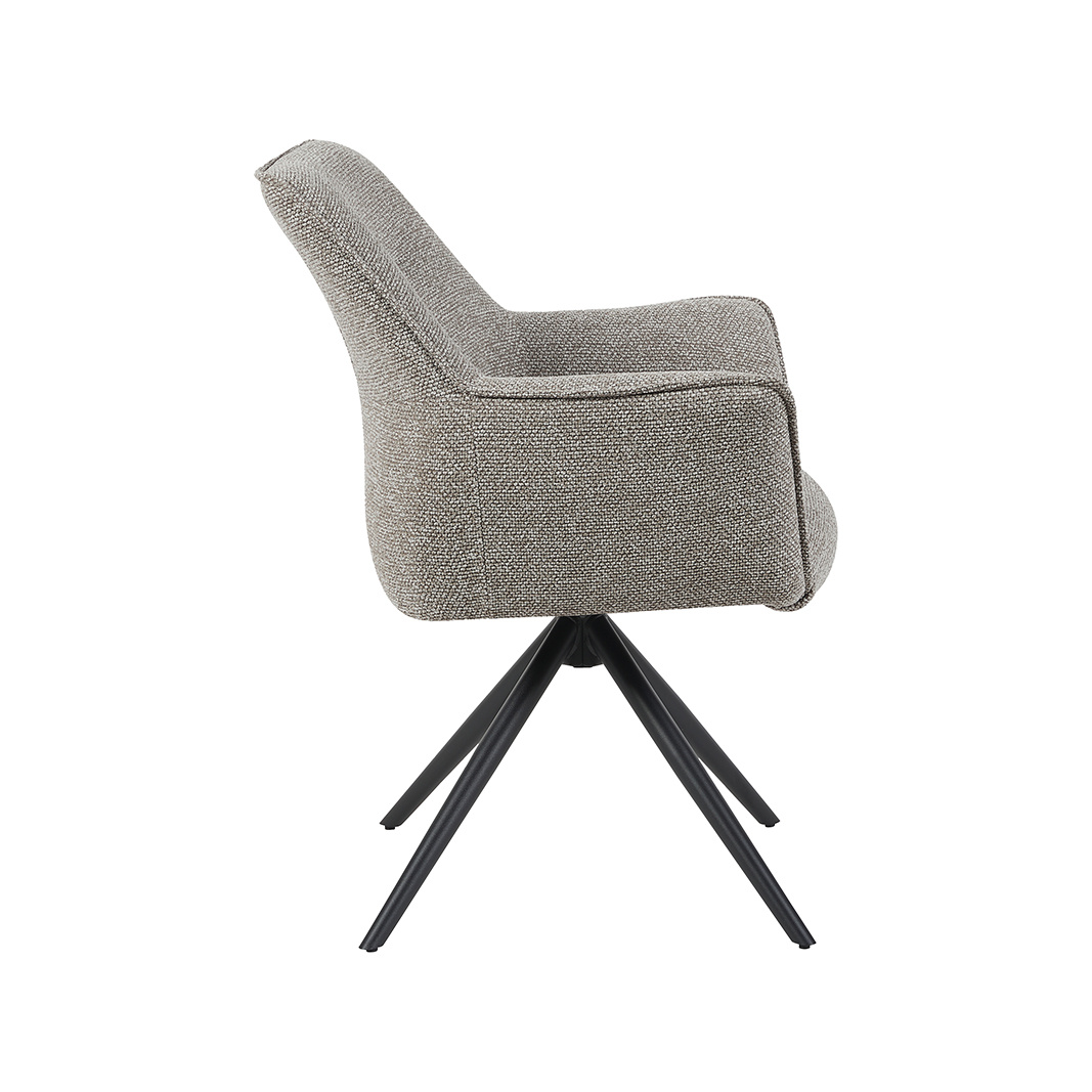LABEL51 - Eetkamerstoel Kimora - Grijs - 66x65x86cm - Set van 2