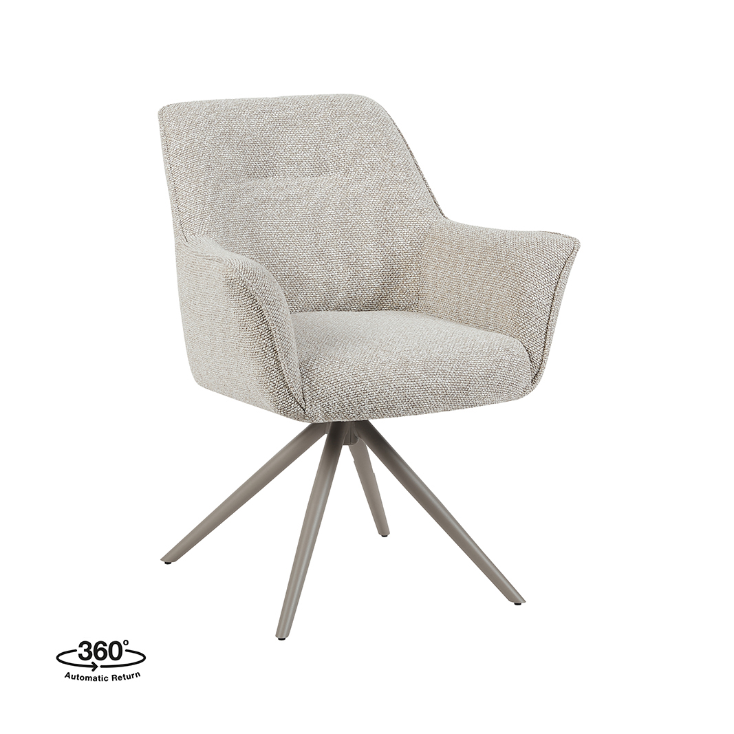 LABEL51 - Eetkamerstoel Kimora - Beige - 66x65x86cm - Set van 2