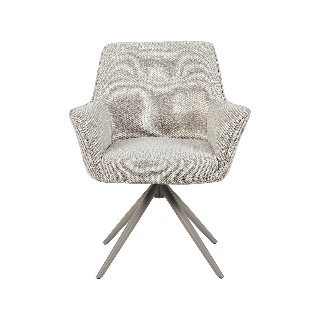 LABEL51 - Eetkamerstoel Kimora - Beige - 66x65x86cm - Set van 2