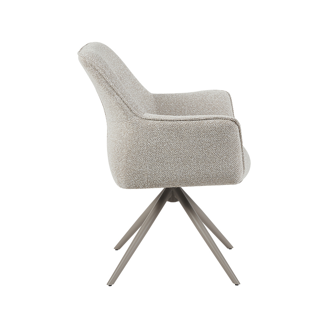 LABEL51 - Eetkamerstoel Kimora - Beige - 66x65x86cm - Set van 2