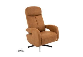 LABEL51 Fauteuil Esbjerg - Cognac - Manueel Verstelbaar - 68x84x114 cm