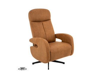 LABEL51 Fauteuil Esbjerg - Cognac - Manueel Verstelbaar - 68x84x114 cm