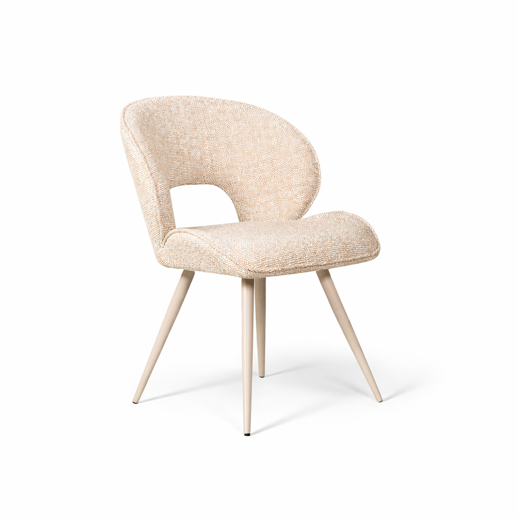 LABEL51 - Eetkamerstoel Sakura - Beige - 62x57x84cm - Set van 2