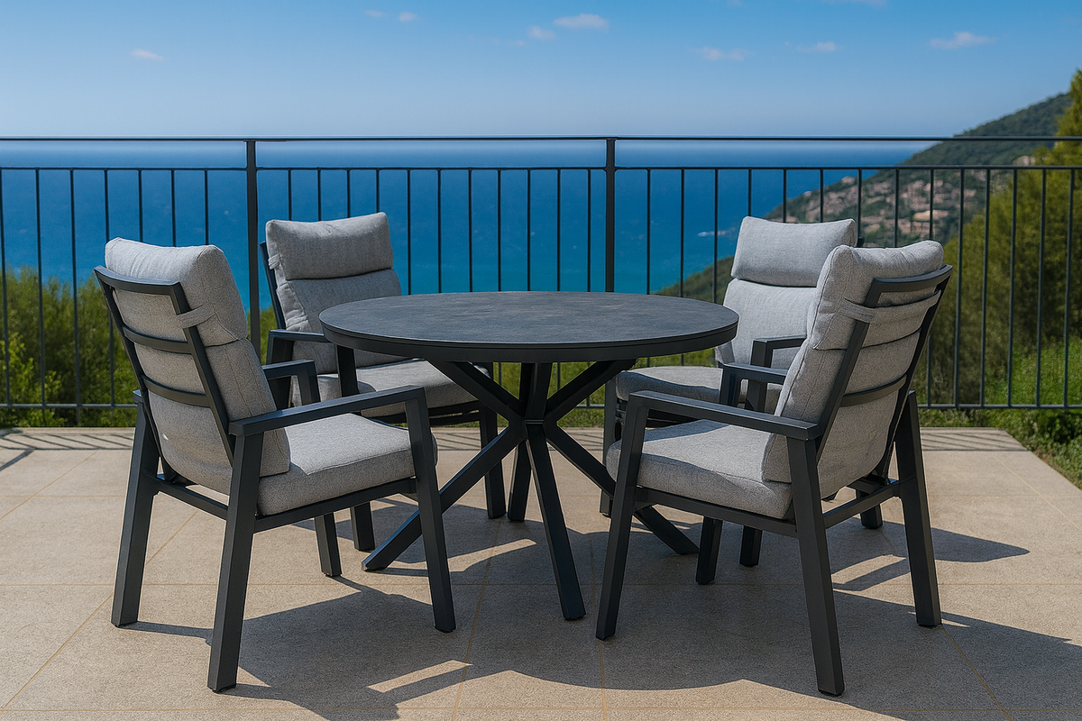 Sens-Line - Milano Tuintafel - Ø120cm - Antraciet